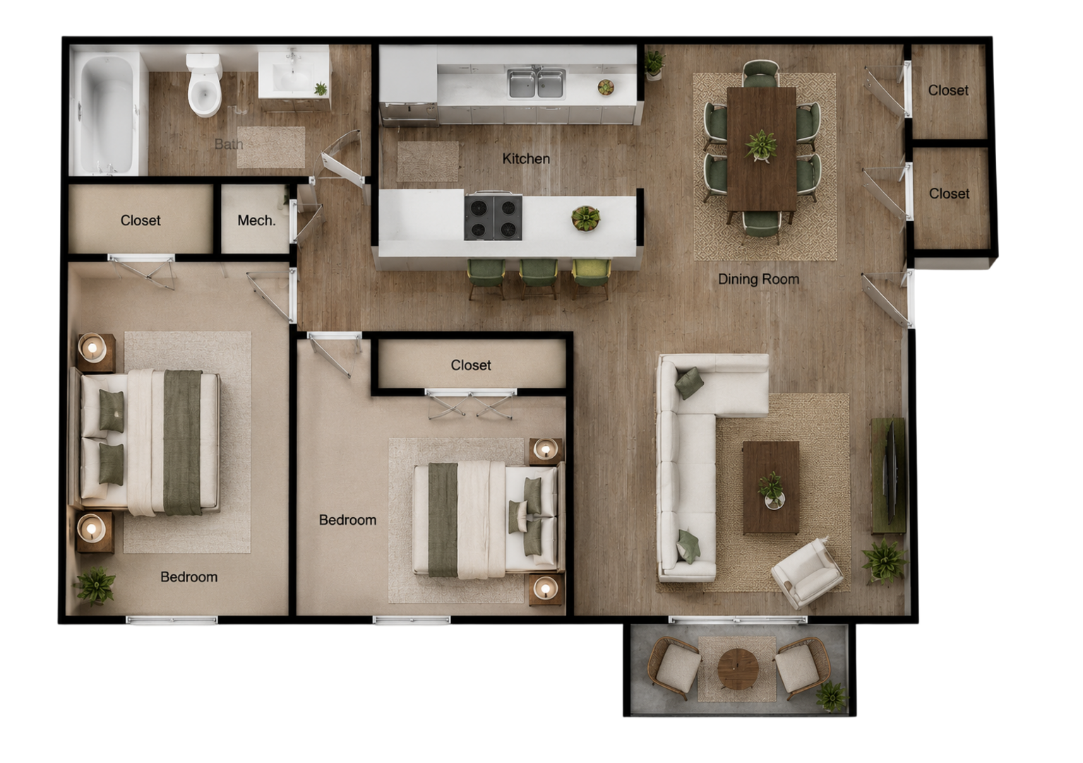 2 Bedroom Apartment – 4949 Spring Chase Circle #15312, Stone Mountain, GA 30083