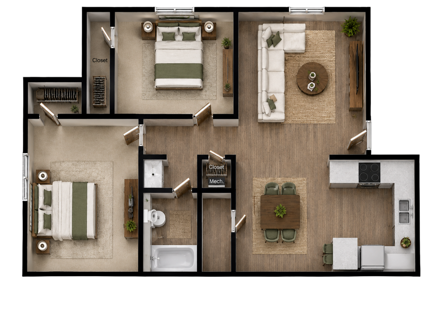 2 Bedroom Apartment – 4949 Spring Chase Circle #00411, Stone Mountain, GA 30083