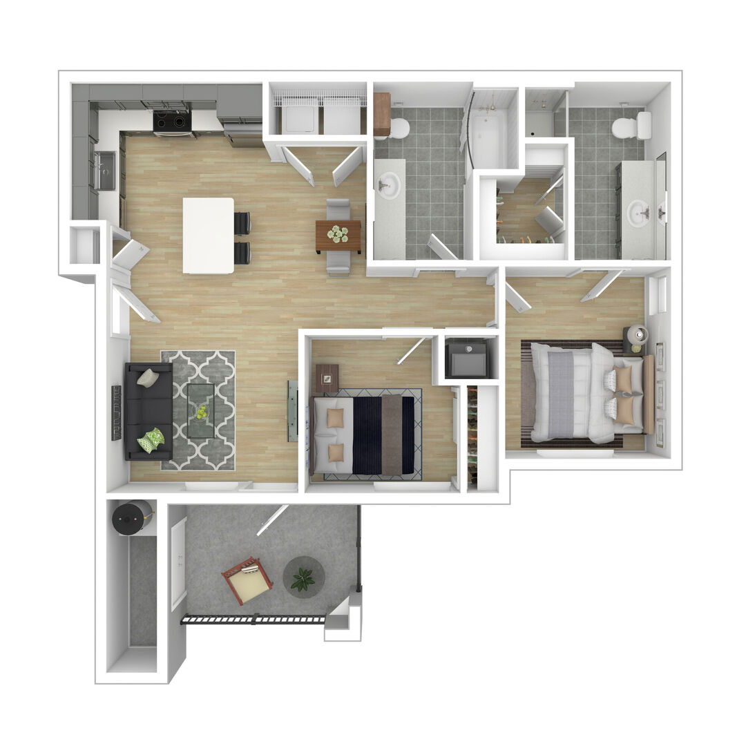 2 Bed / 2 Bath floor plan