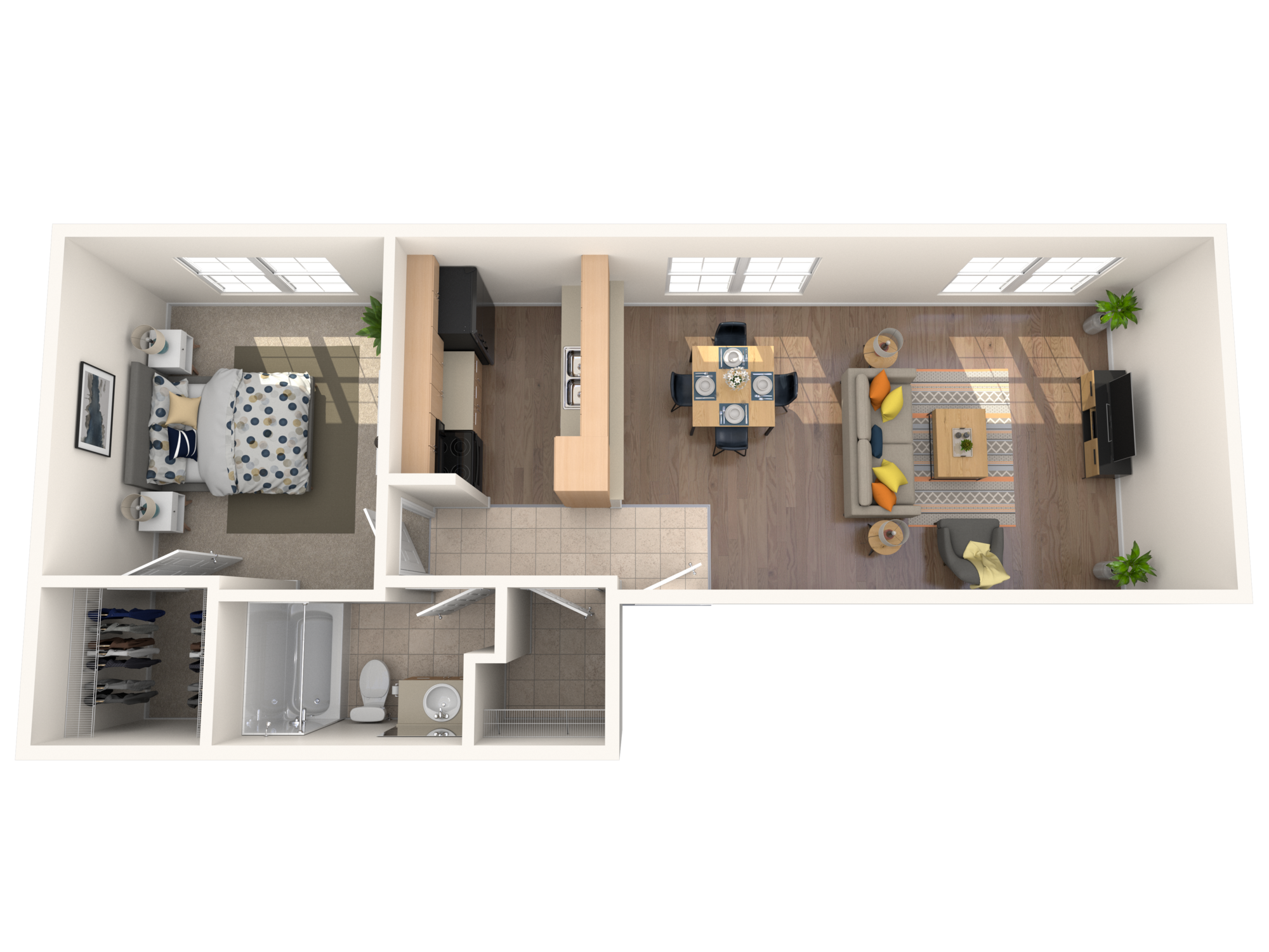 A1-1x1 floor plan