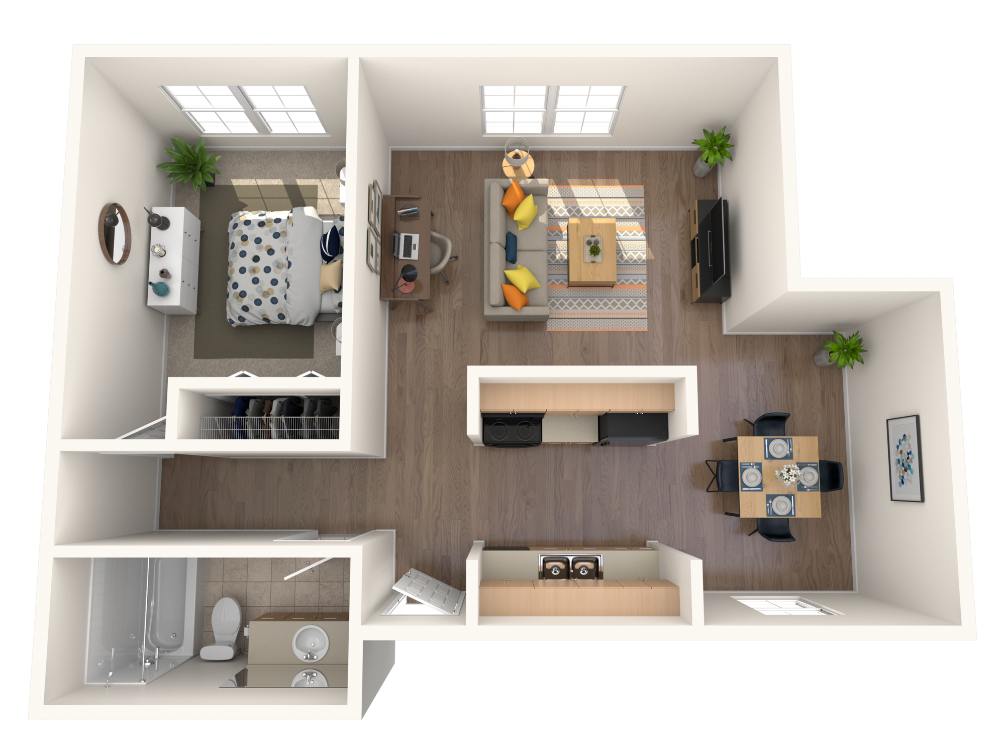 A2-1x1 floor plan
