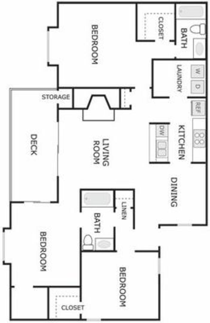 3 Bedroom Apartment – 100 Ashley Creek Cir #1202, Stone Mountain, GA 30083