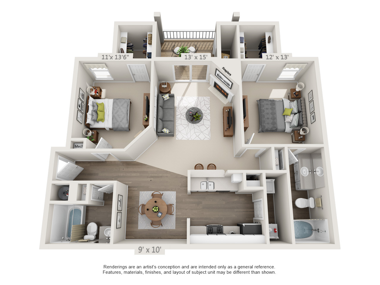 2 Bedroom Columbia Platinum floor plan