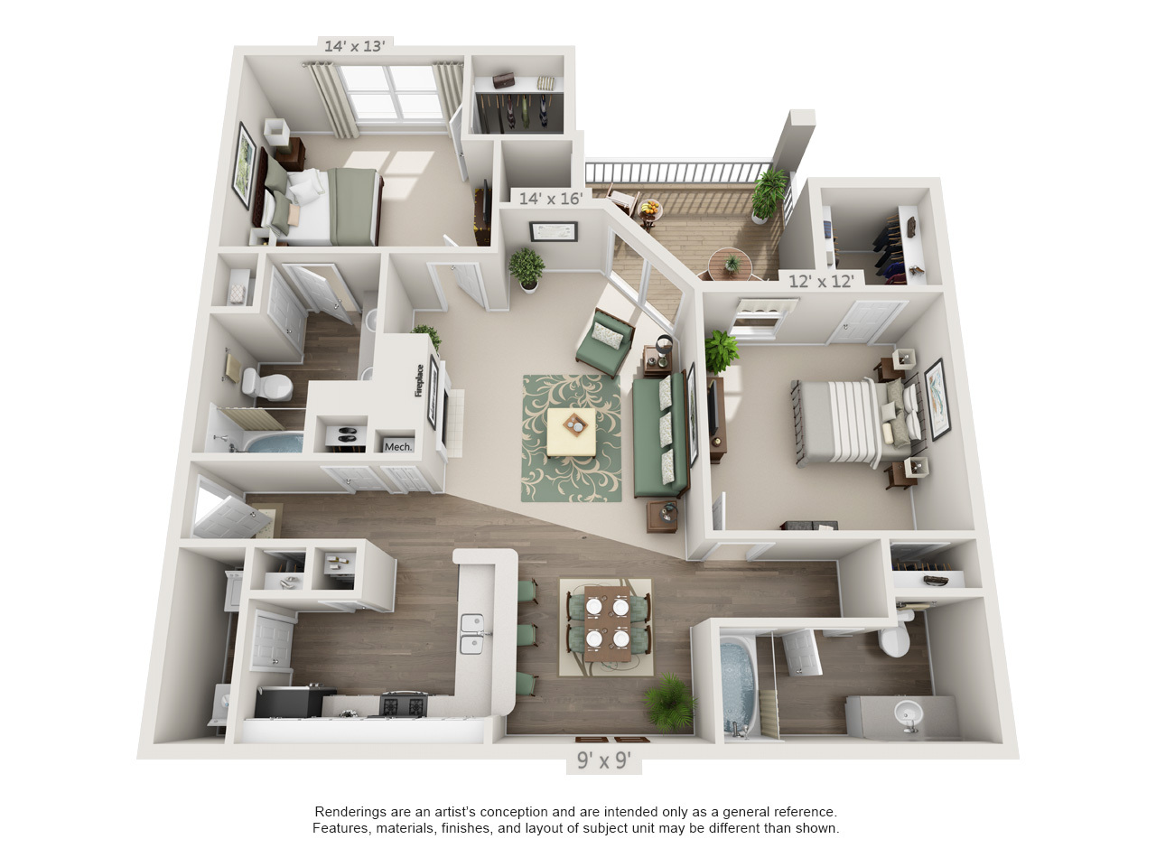 2 Bedroom Colorado Platinum floor plan