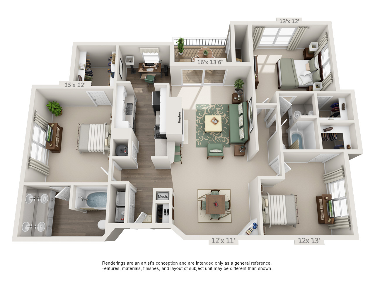 3 Bedroom Congo Platinum floor plan