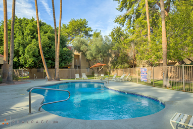 Pool and poolside area at Camino Tomas.