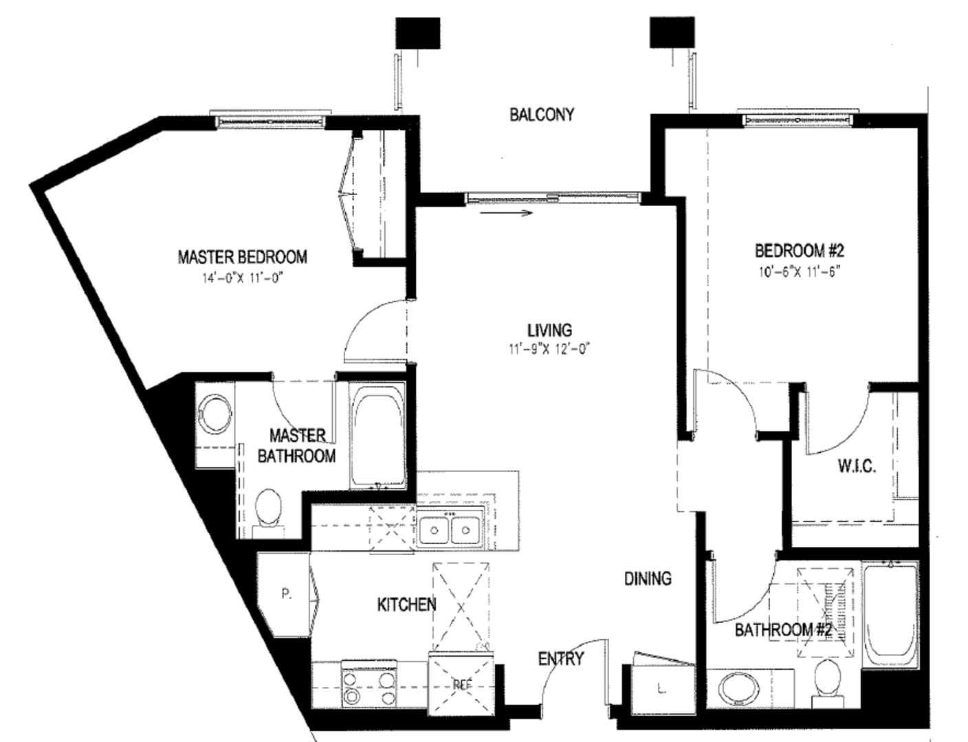 2 Bedroom floor plan