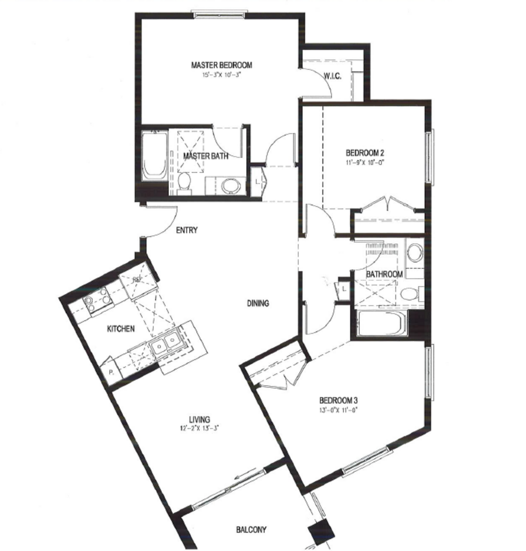 3 Bedroom floor plan