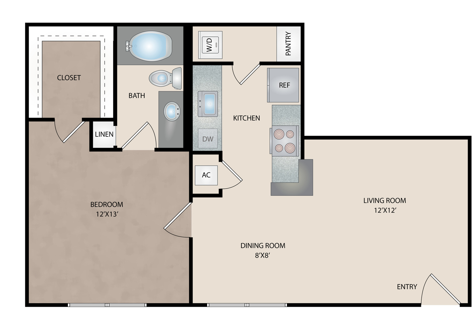1 Bedroom Apartment – 3405 N Shepherd Drive #1504, Houston, TX 77018