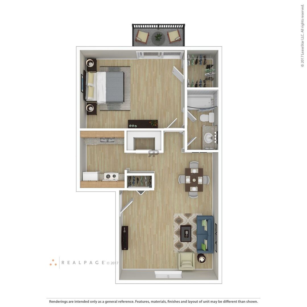 1 Bedroom floor plan