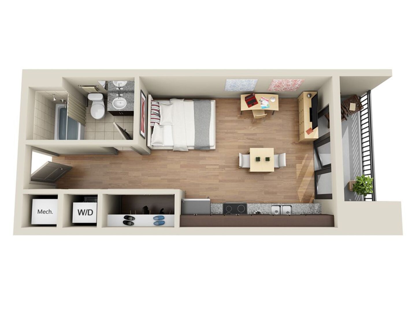 Studio Apartment – 131 Ponce De Leon Ave NE #228, Atlanta, GA 30308