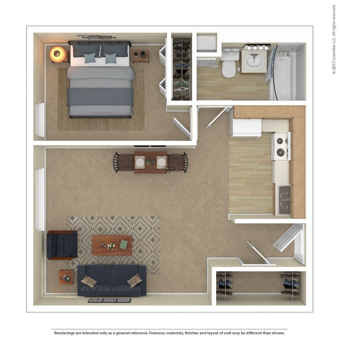1 Bedroom floor plan