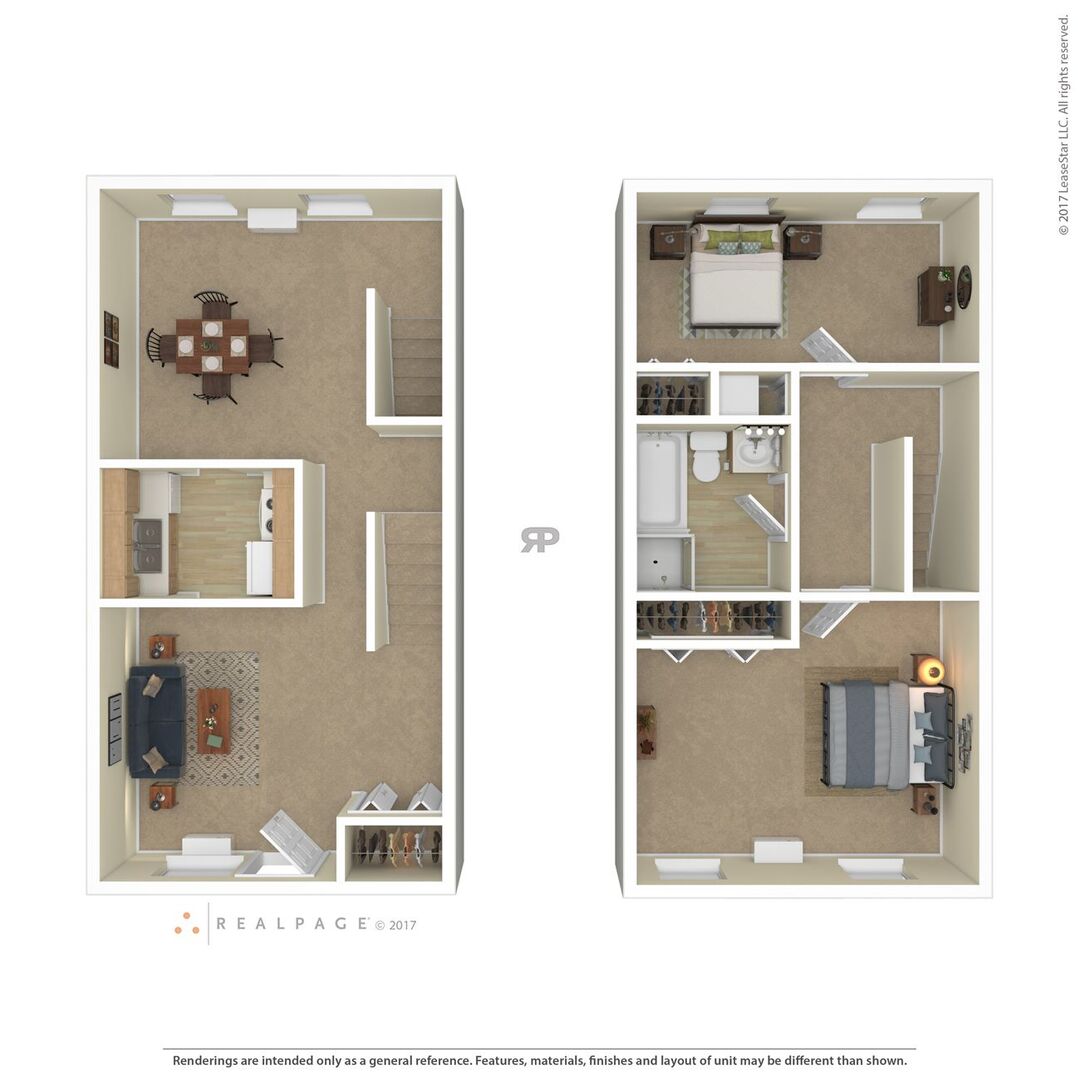 2 Bedrooms floor plan