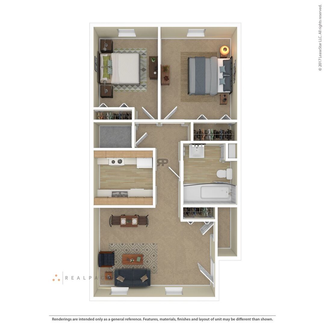 Two Bedroom Handicap floor plan