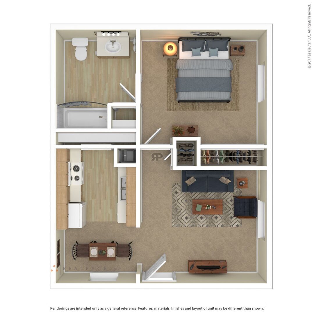 1 Bedroom floor plan