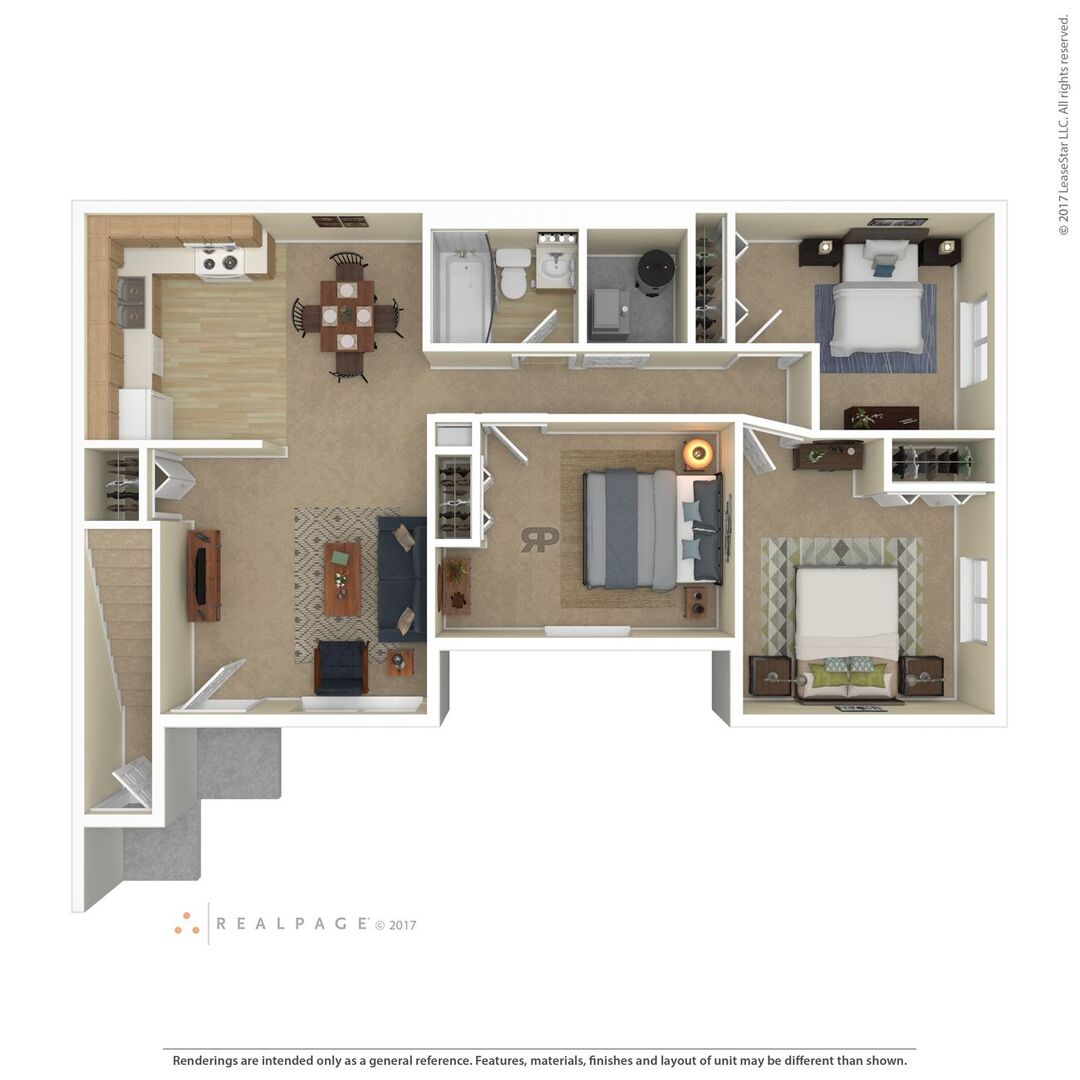 Three Bedroom floor plan