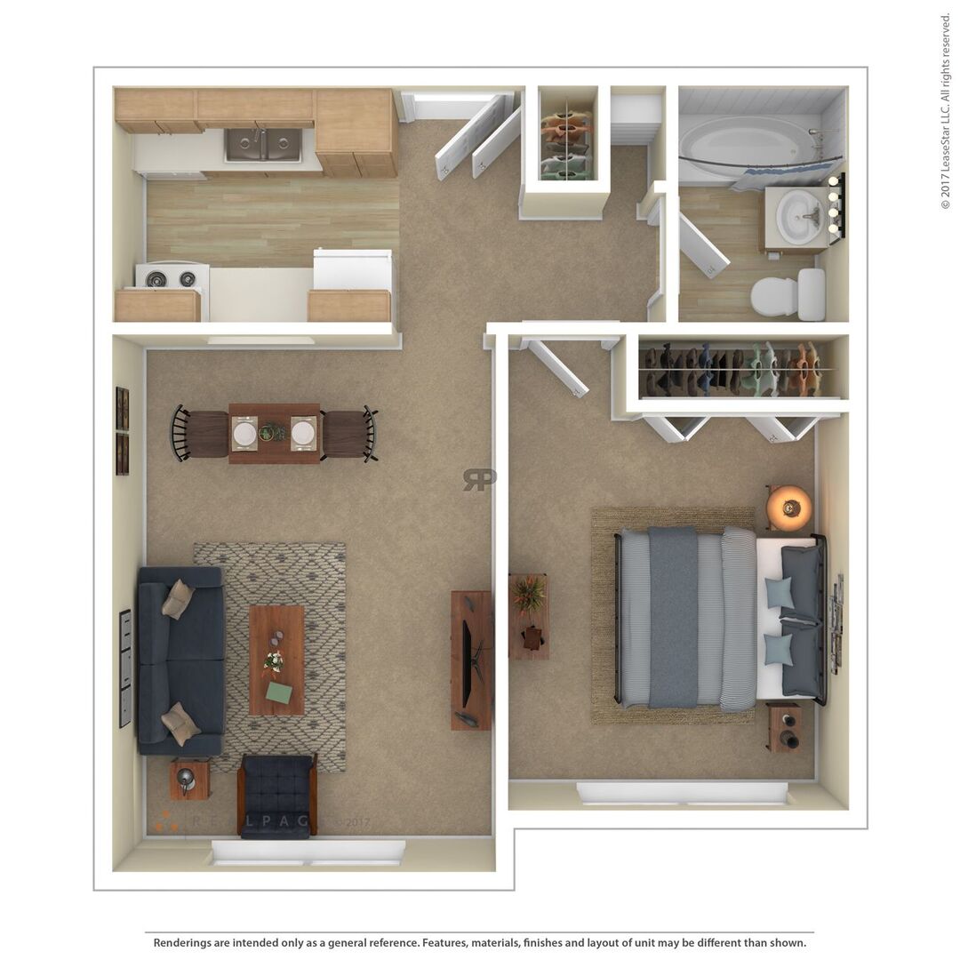 1 Bedroom floor plan