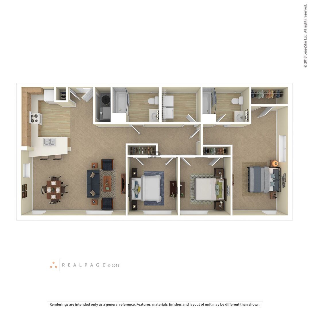 Three Bedroom floor plan