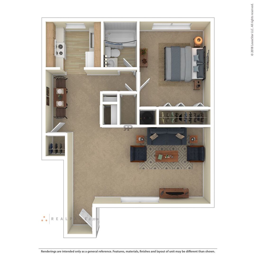 1 Bedroom floor plan