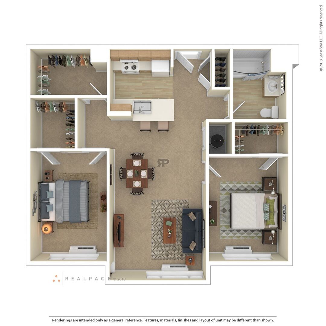 2 BR floor plan