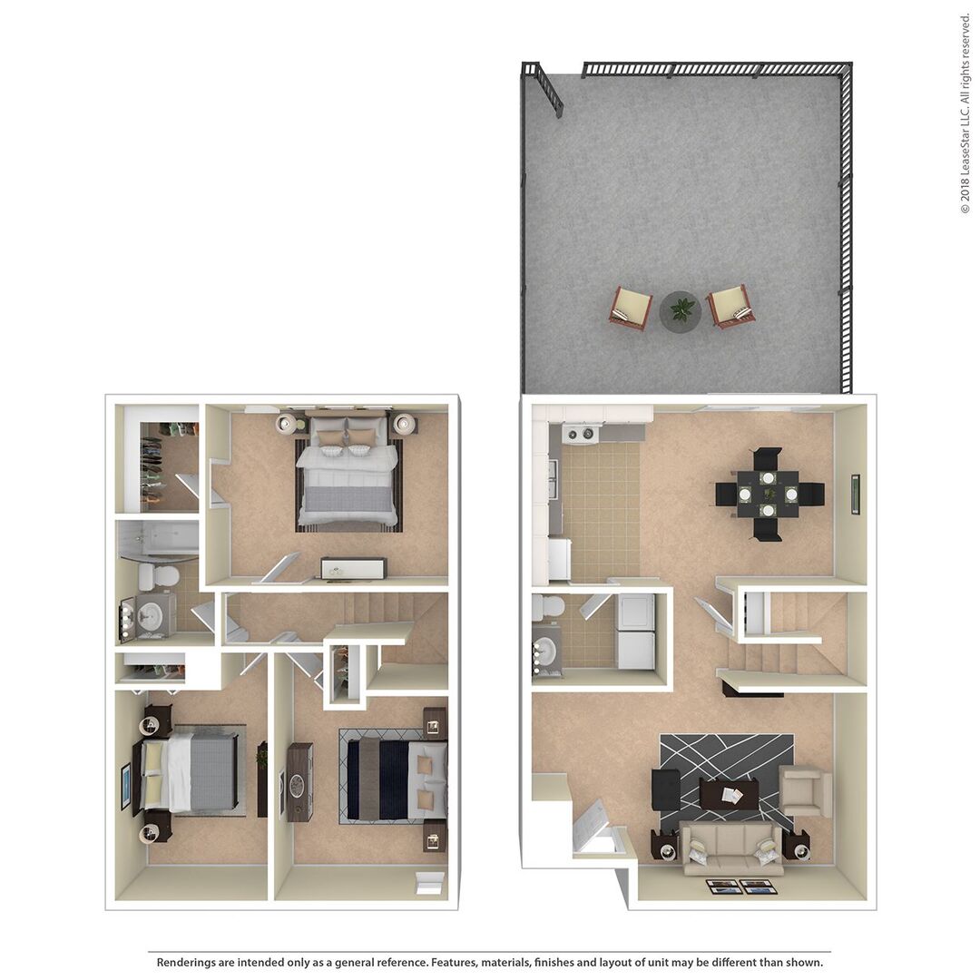 Three Bedroom floor plan