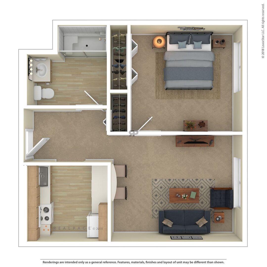 1 Bedroom floor plan