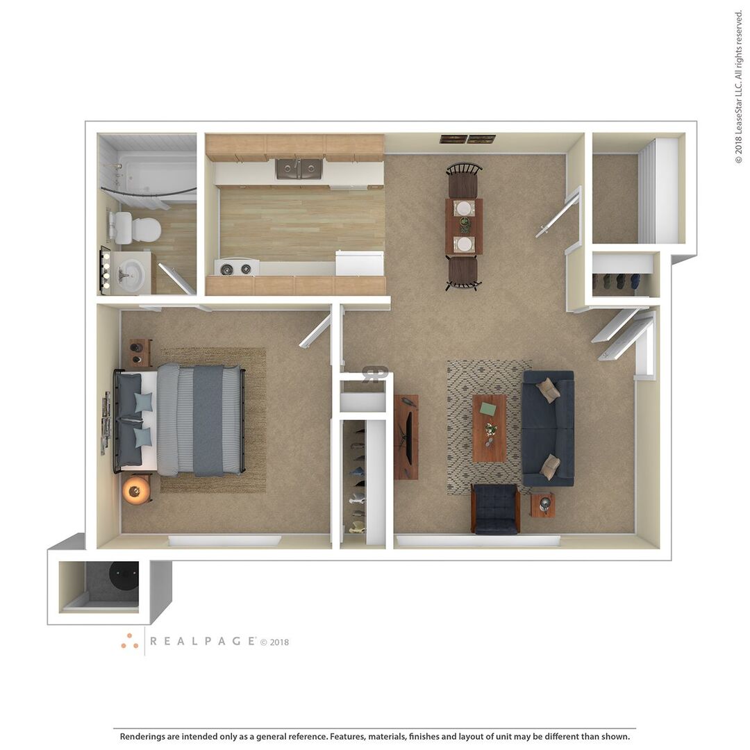 1 Bedroom floor plan