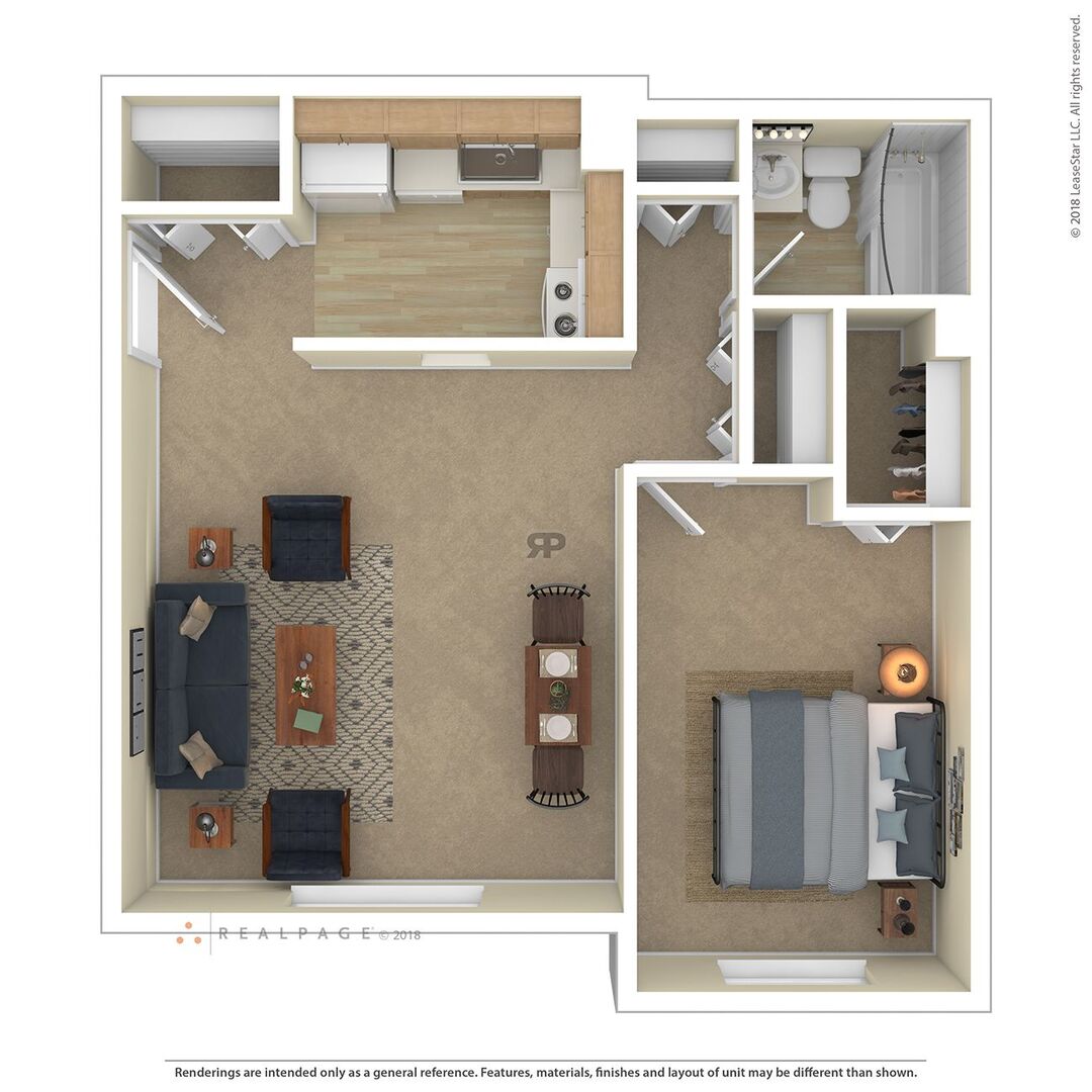 1 Bedroom floor plan