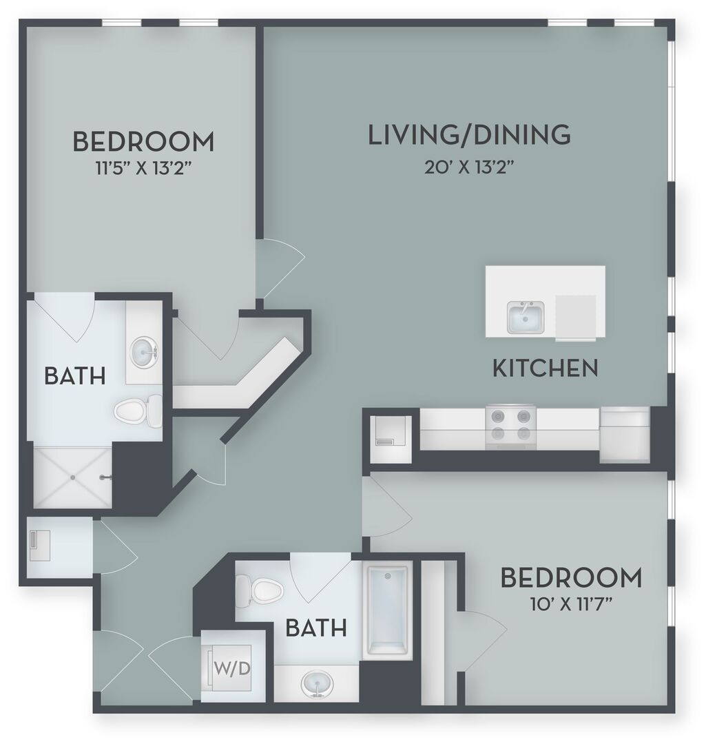 Two Bedroom B2-Workforce** floor plan