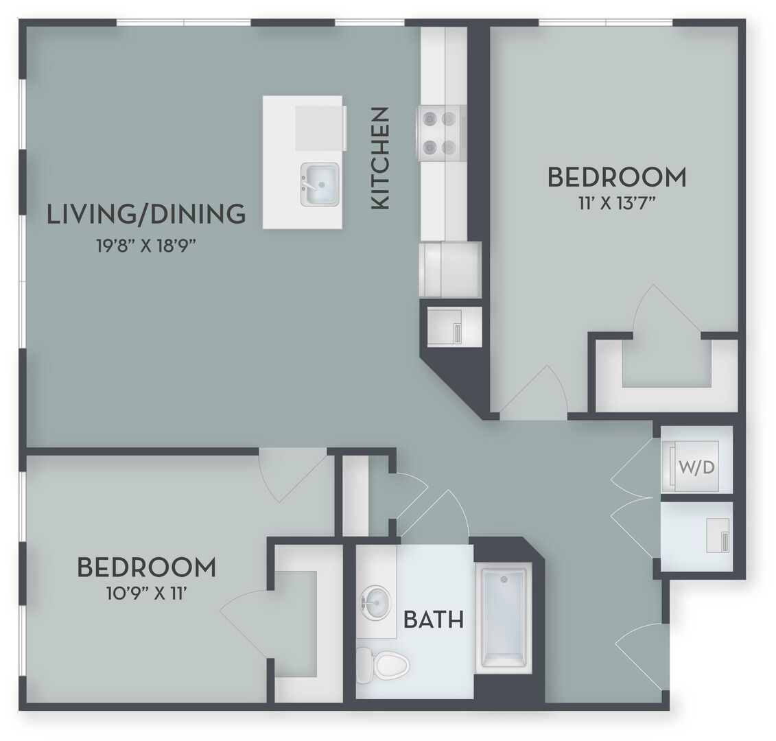 Two Bedroom B3-Workforce** floor plan