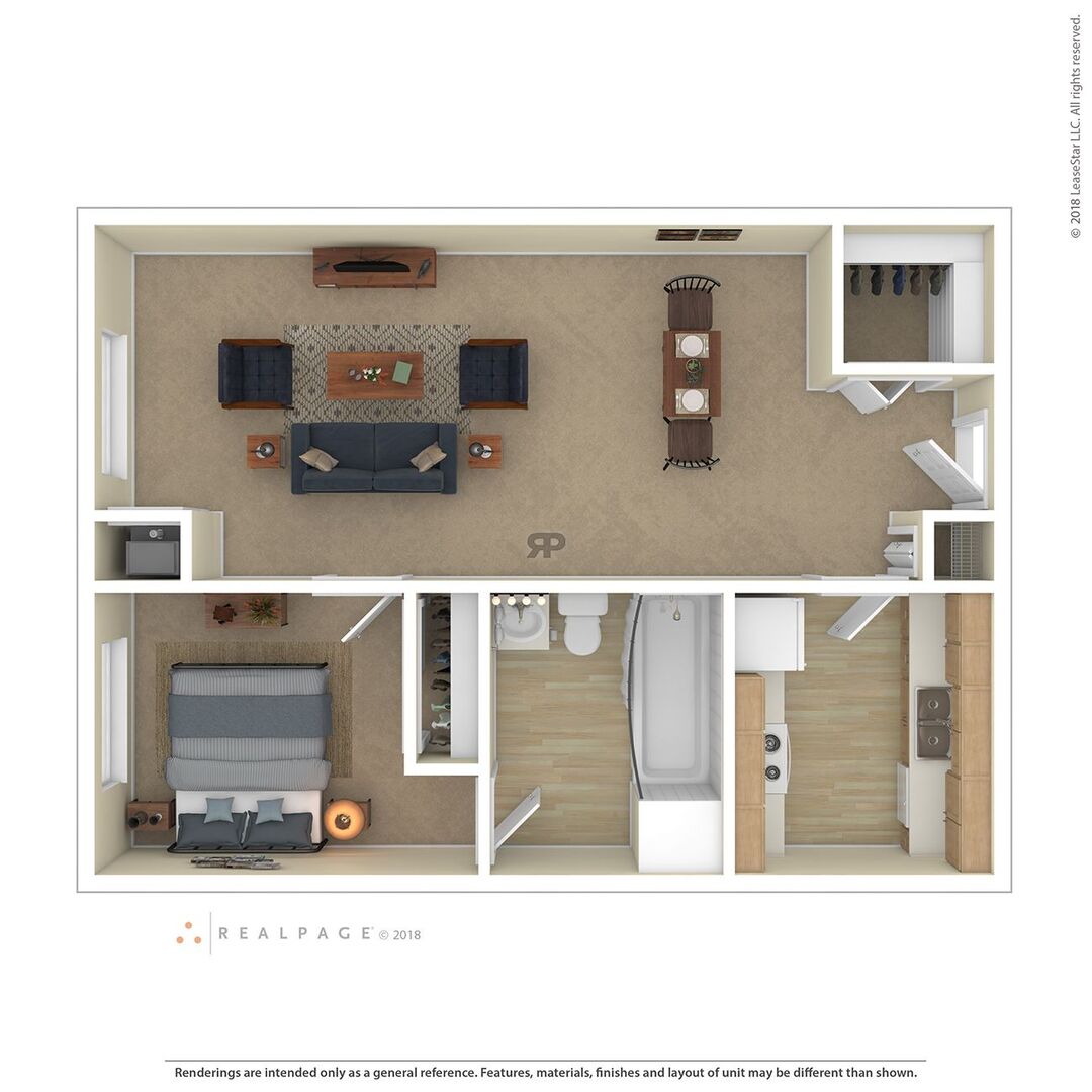 1 Bedroom floor plan
