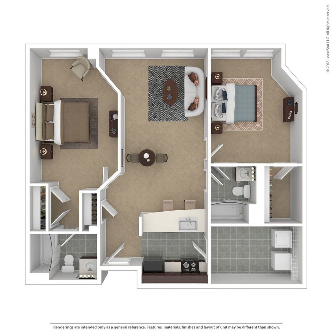 Two Bedroom plus Den floor plan