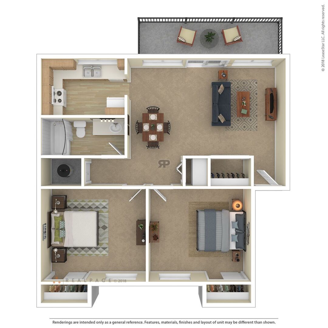 2 Bedroom floor plan