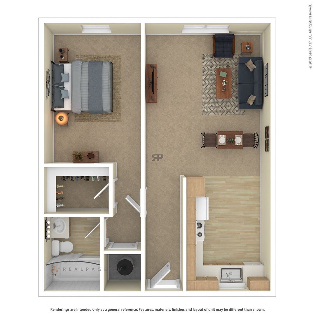1 Bedroom floor plan