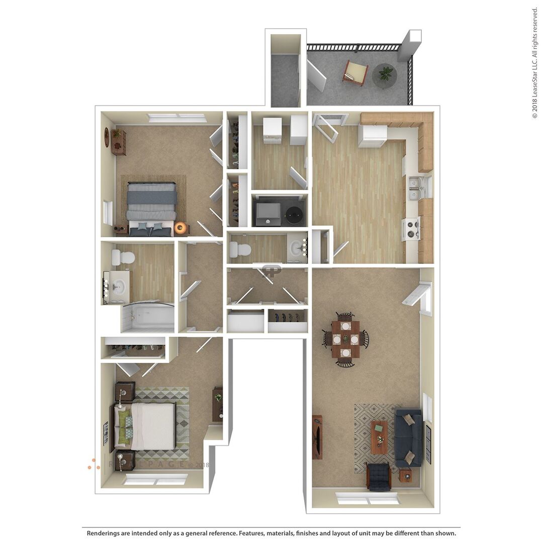 2 Bedroom floor plan