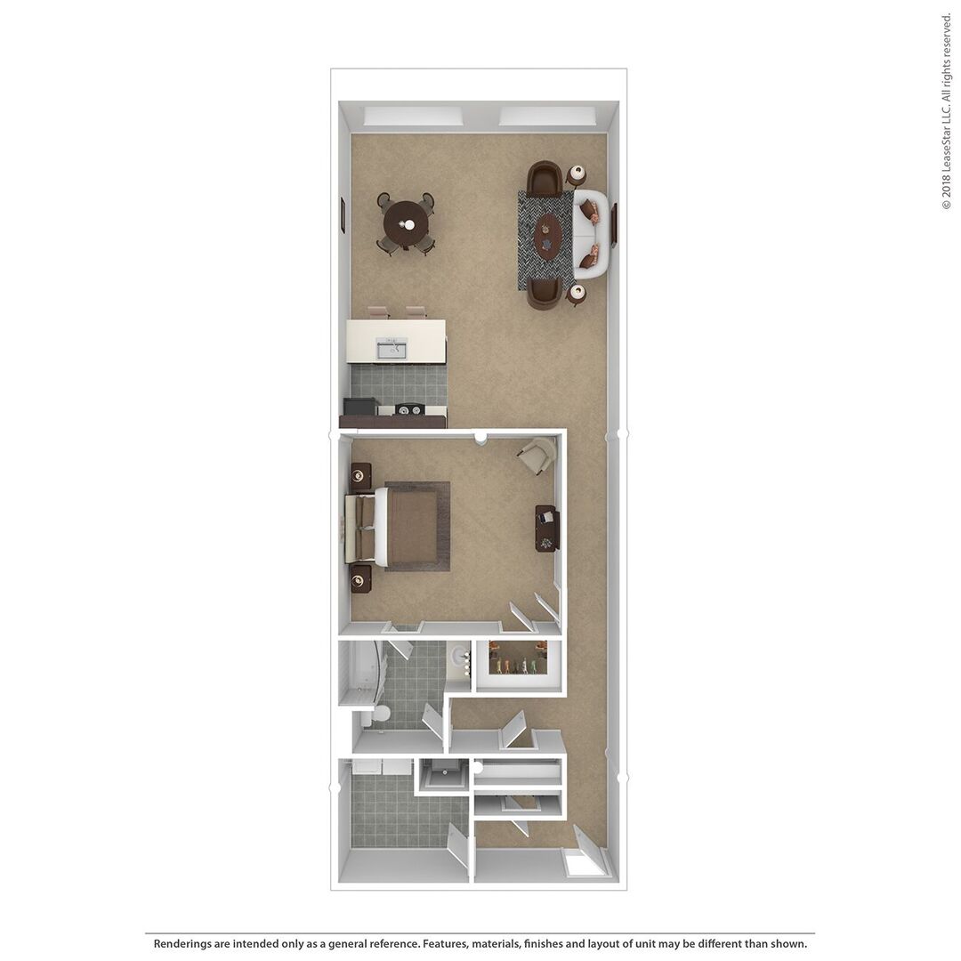 Loft 27 Davis One Bedroom floor plan