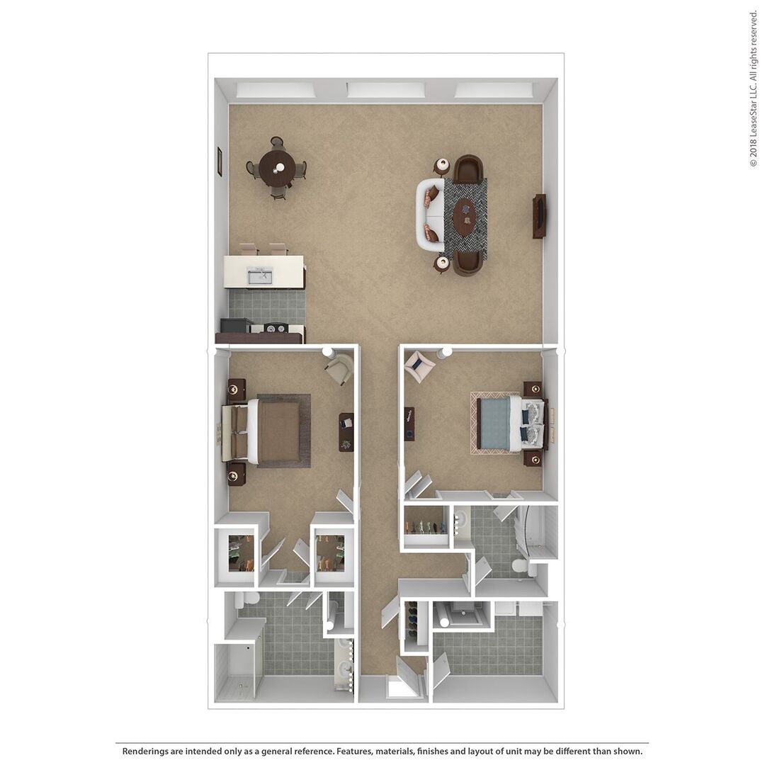 Loft 27 Kerouac Two Bedroom floor plan