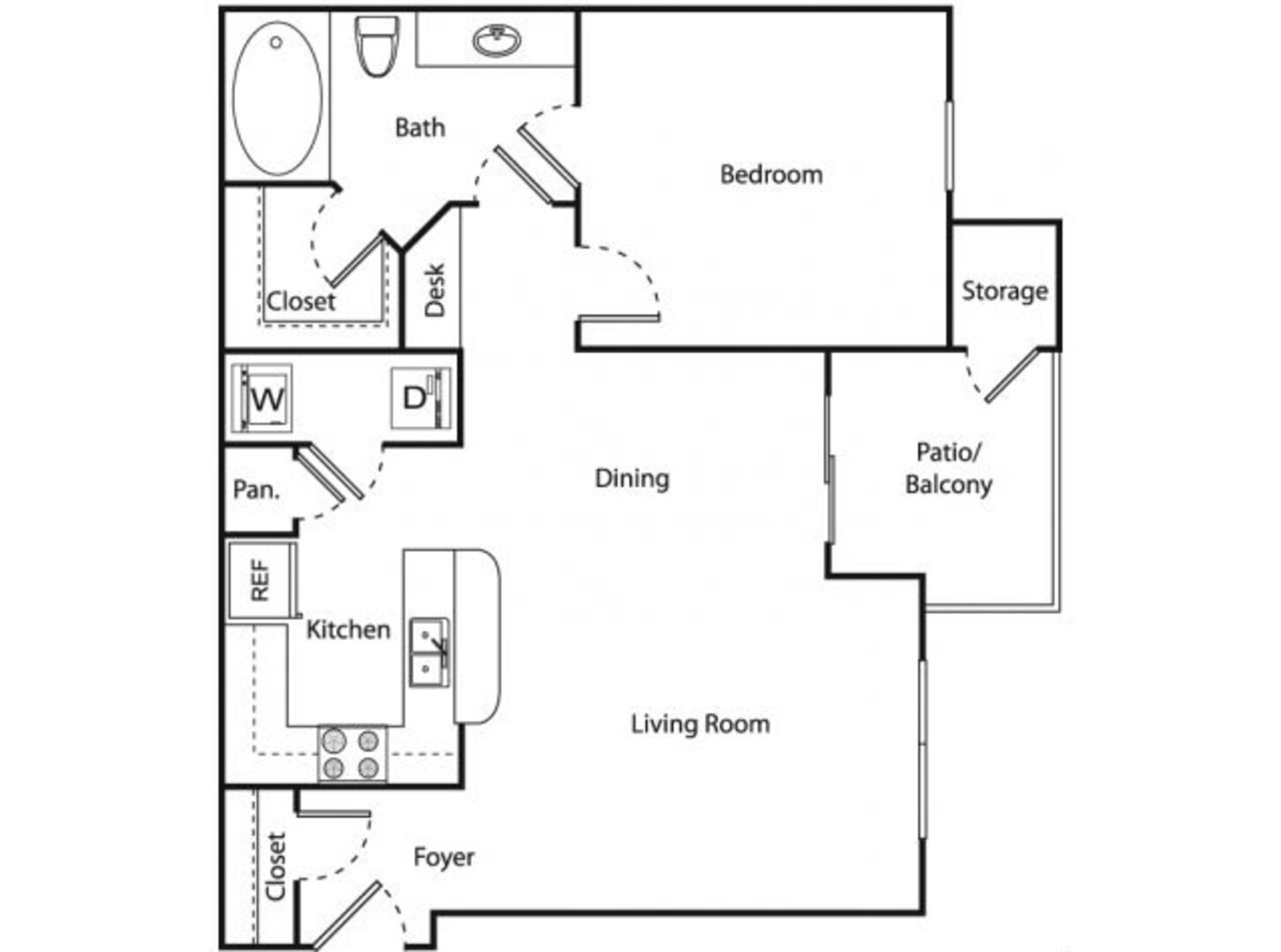 1 Bedroom Apartment – 10500 Fountain Lake Drive #1436, Stafford, TX 77477