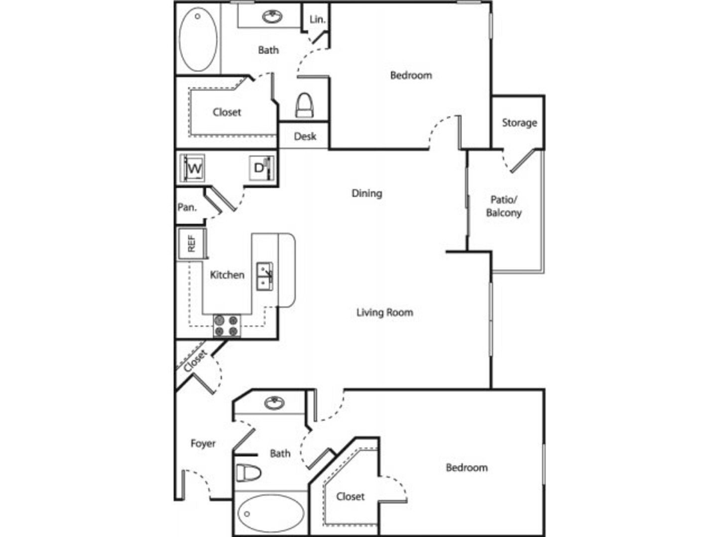 2 Bedroom Apartment – 10500 Fountain Lake Drive #0424, Stafford, TX 77477