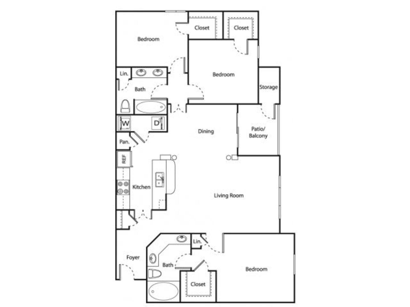 3 Bedroom Apartment – 10500 Fountain Lake Drive #1533, Stafford, TX 77477