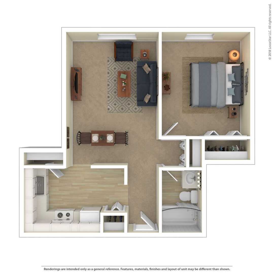 1 Bedroom floor plan