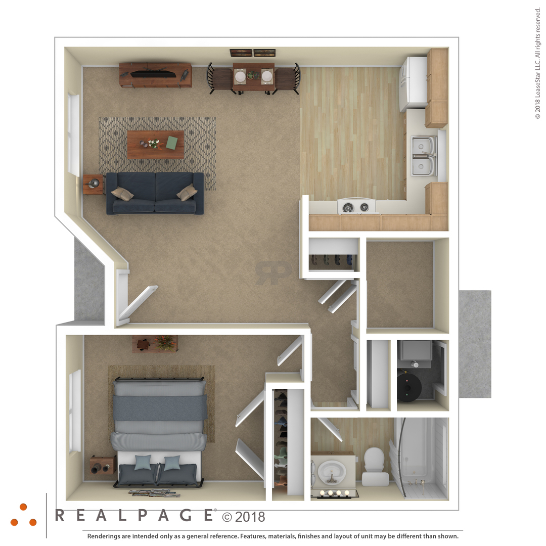 1 Bedroom floor plan