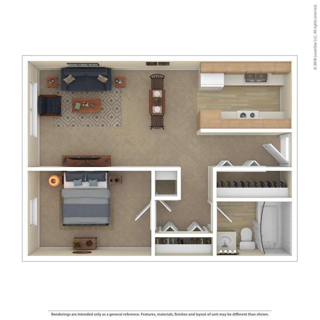 1 Bedroom floor plan