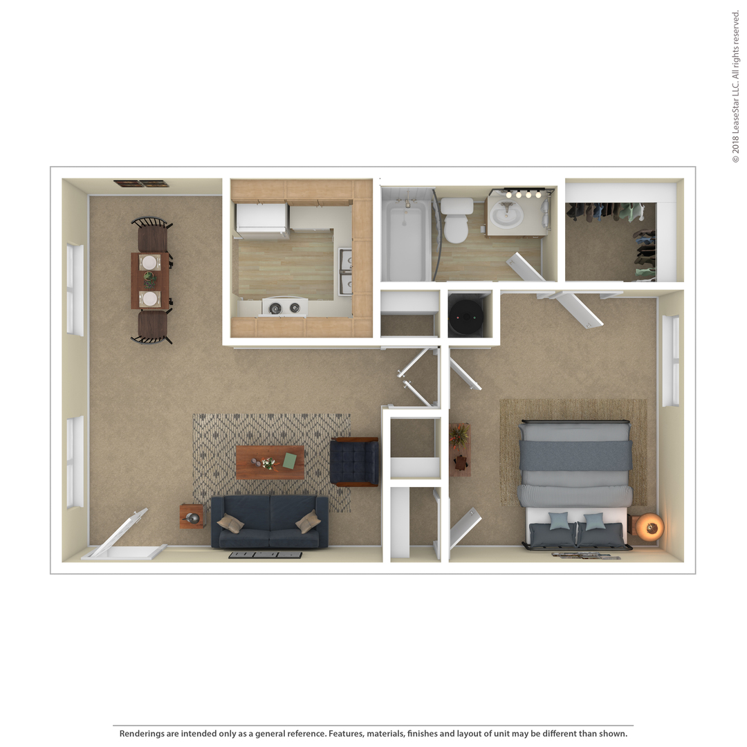 1 Bedroom floor plan
