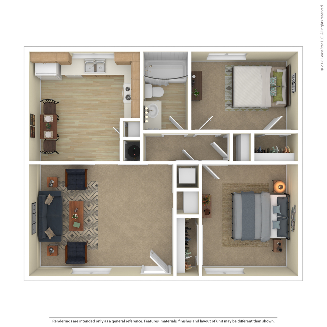 2 Bedroom floor plan
