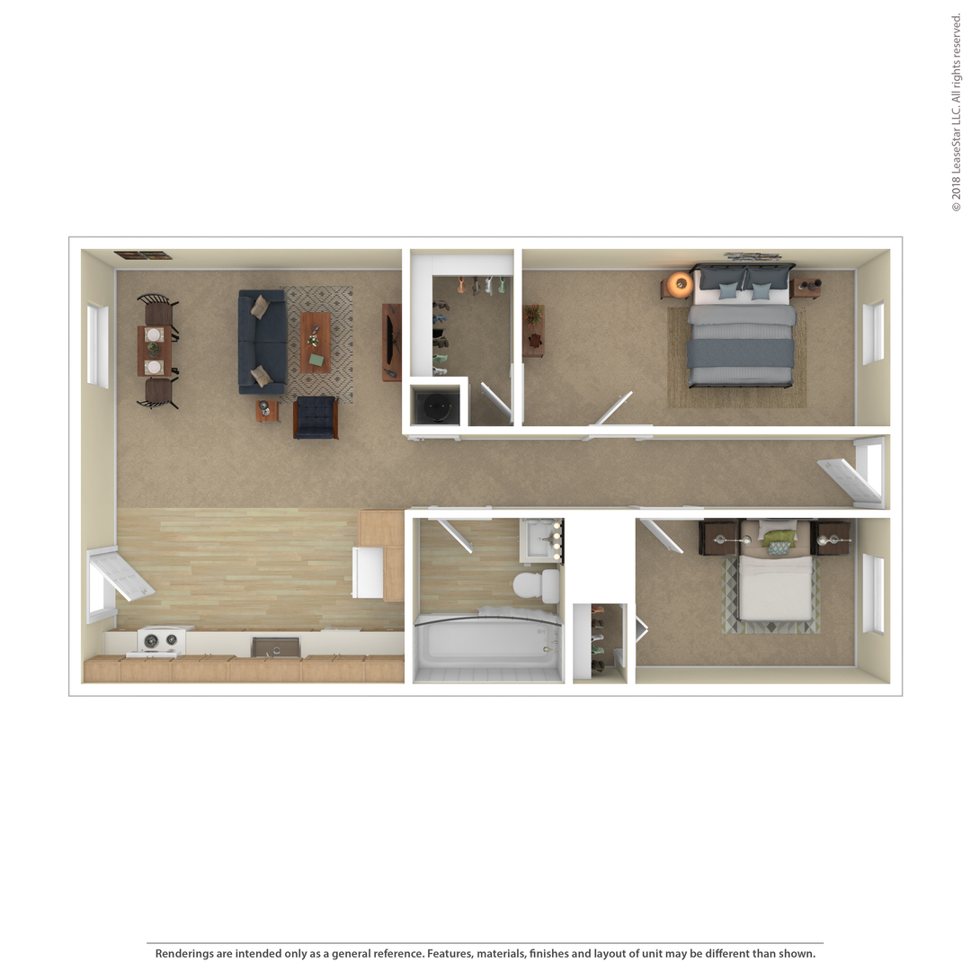 2 Bedroom floor plan
