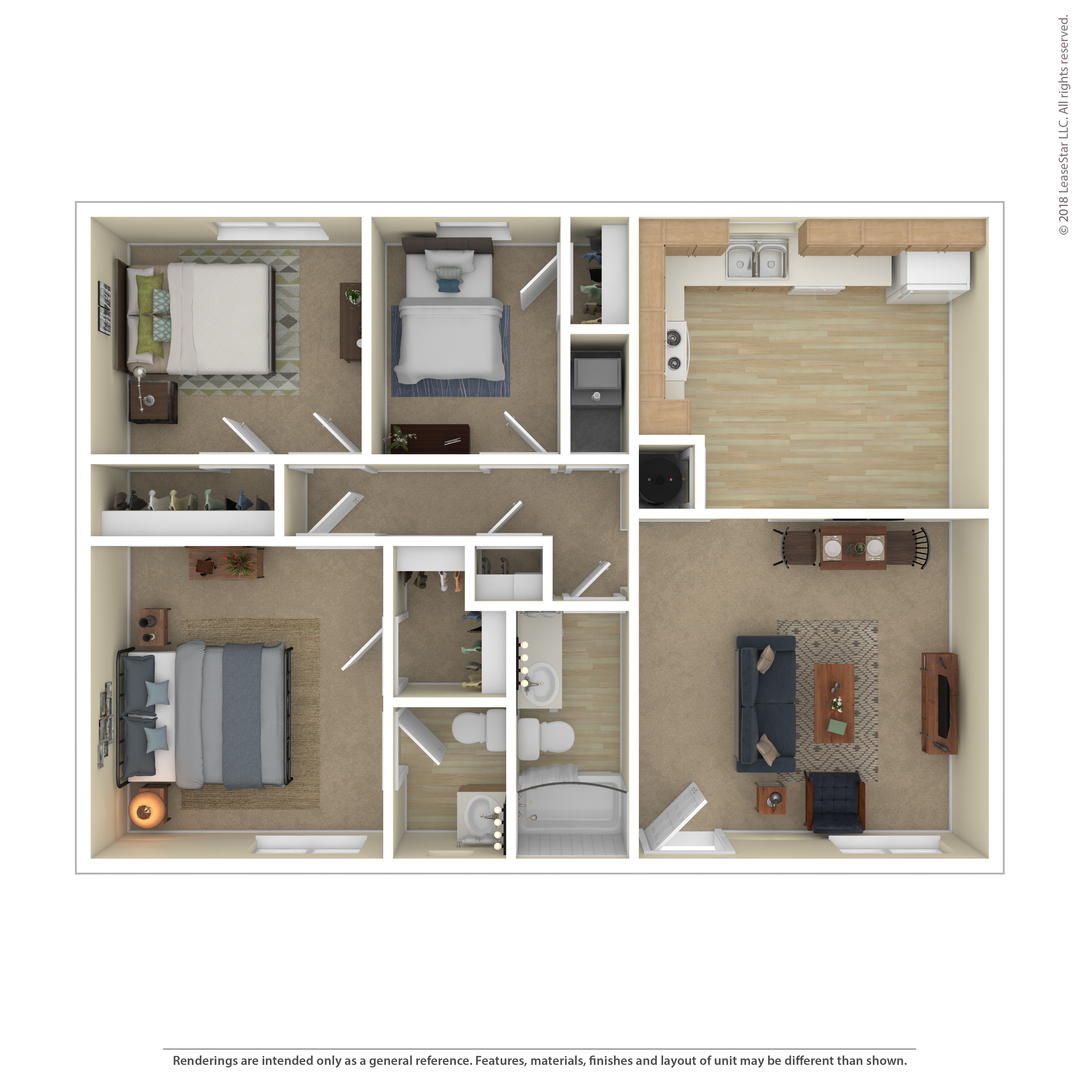 Three Bedroom floor plan
