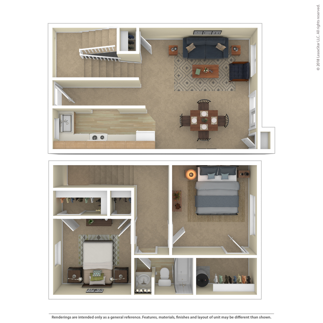 2 Bedroom Town House floor plan