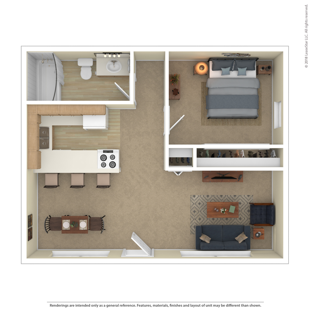 1 Bedroom floor plan