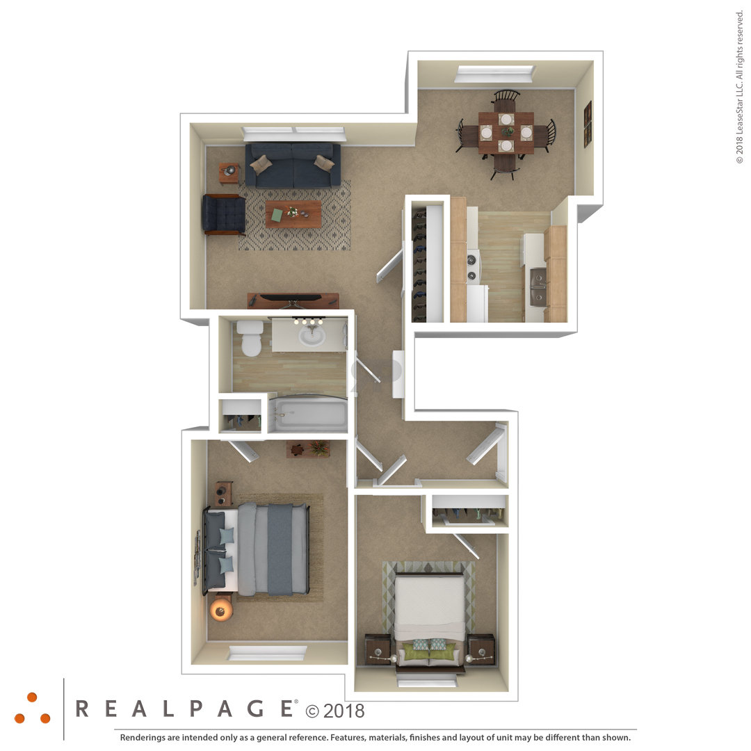 2 Bedroom floor plan